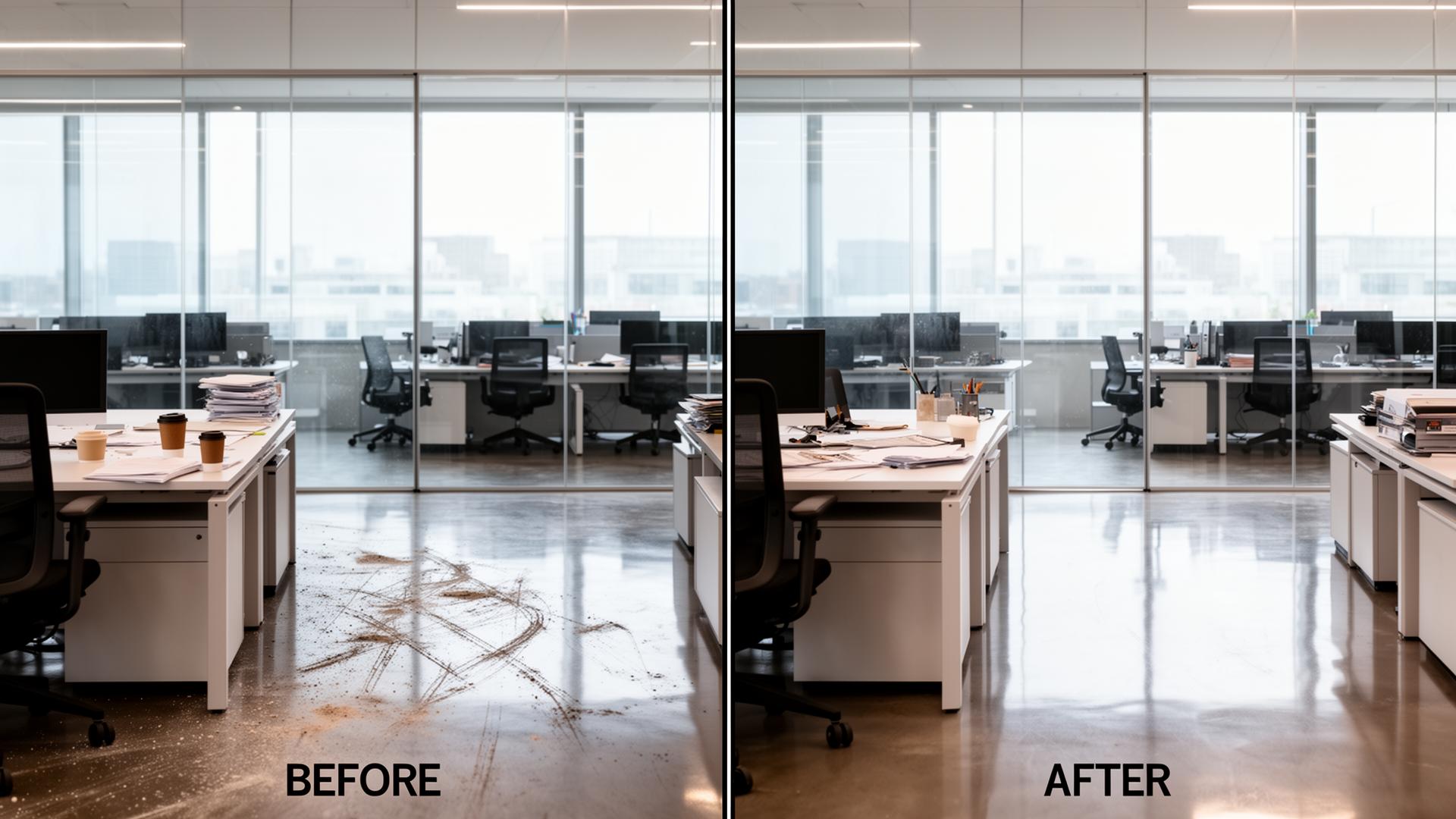 Commercial office — before and after professional cleaning